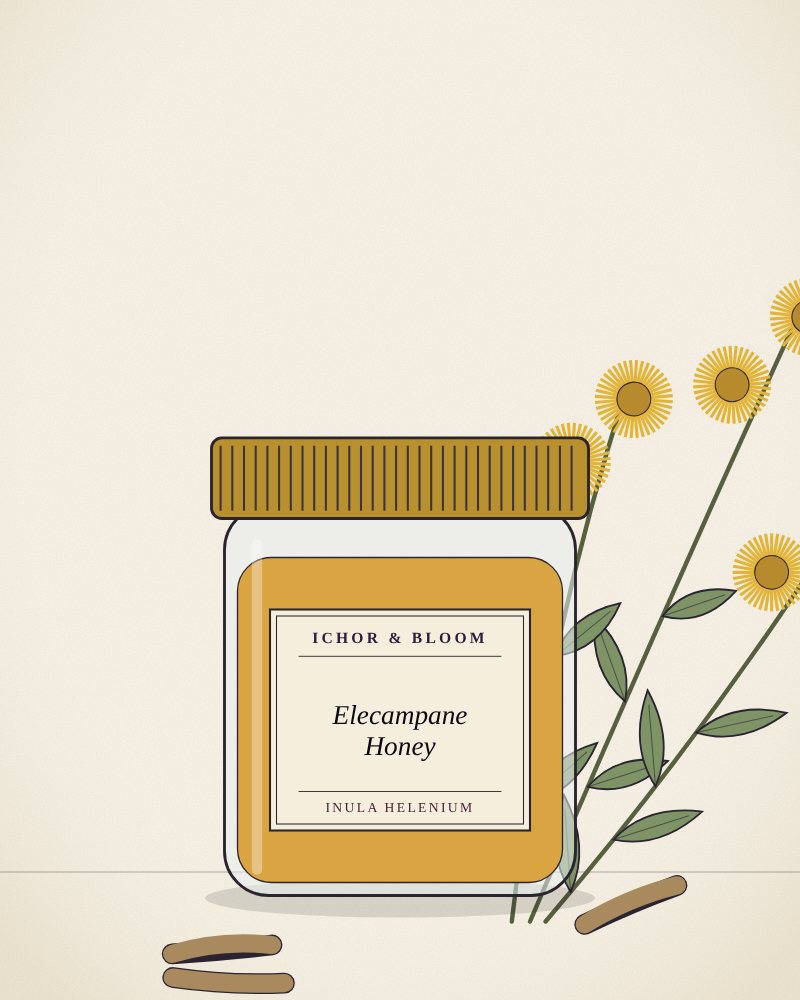 Drawing of Elecampane Honey