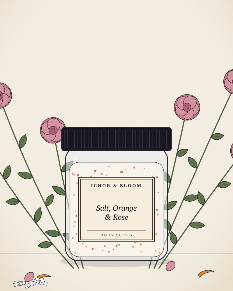 Drawing of Salt, Orange Peel & Rose Body Scrub