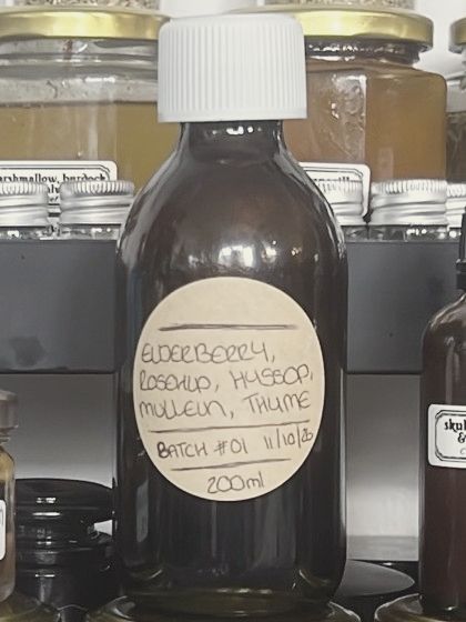 Elderberry syrup on the shelf